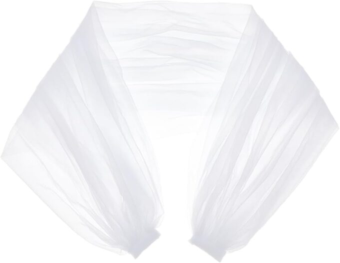 BENECREAT Abnehmbarer Tüllschal, 90cm Weiße Spitze Brautkleider Tüllärmel Durchsichtige Puffärmel Umhänge Überzug Accessoire Für Hochzeit, Kostüm, Formelle Party Abschlussball