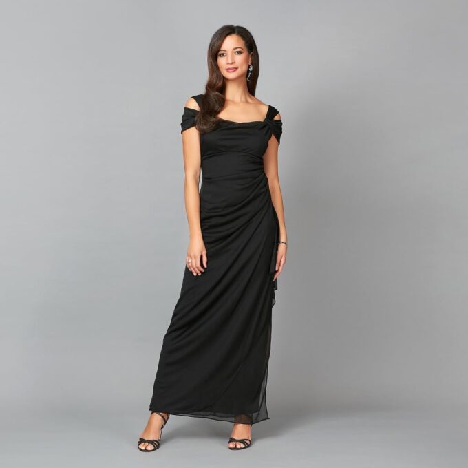 Alex Evenings Women's Long Cold Shoulder Dress, Mother of The Bride, Formal Events, (Petite and Regular Sizes) – Bild 5