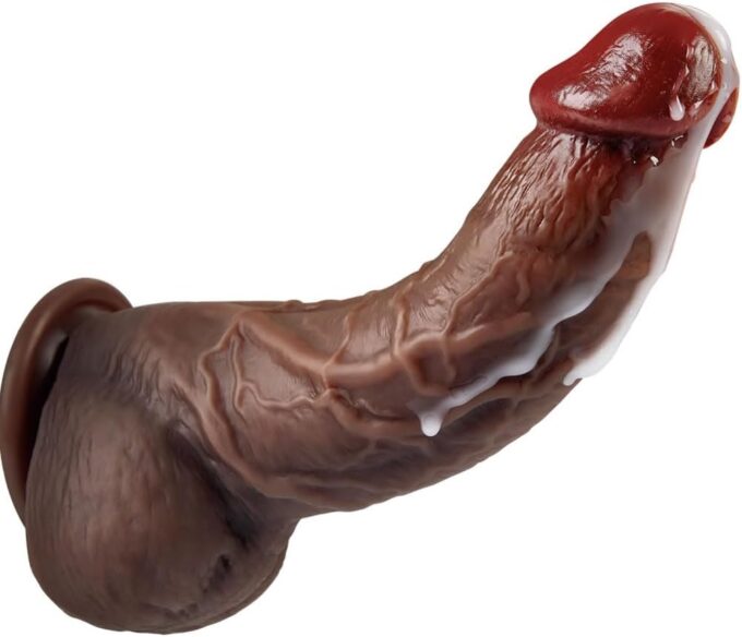 Black Dicker Realistischer Dildo groß für G-Punkt-Stimulation mit spezieller Kurve 20cm Silikon BBC dildos mit Starkem Saugnapf Penis Analdildo realistische dildos Sexspielzeug für Frauen und Männer