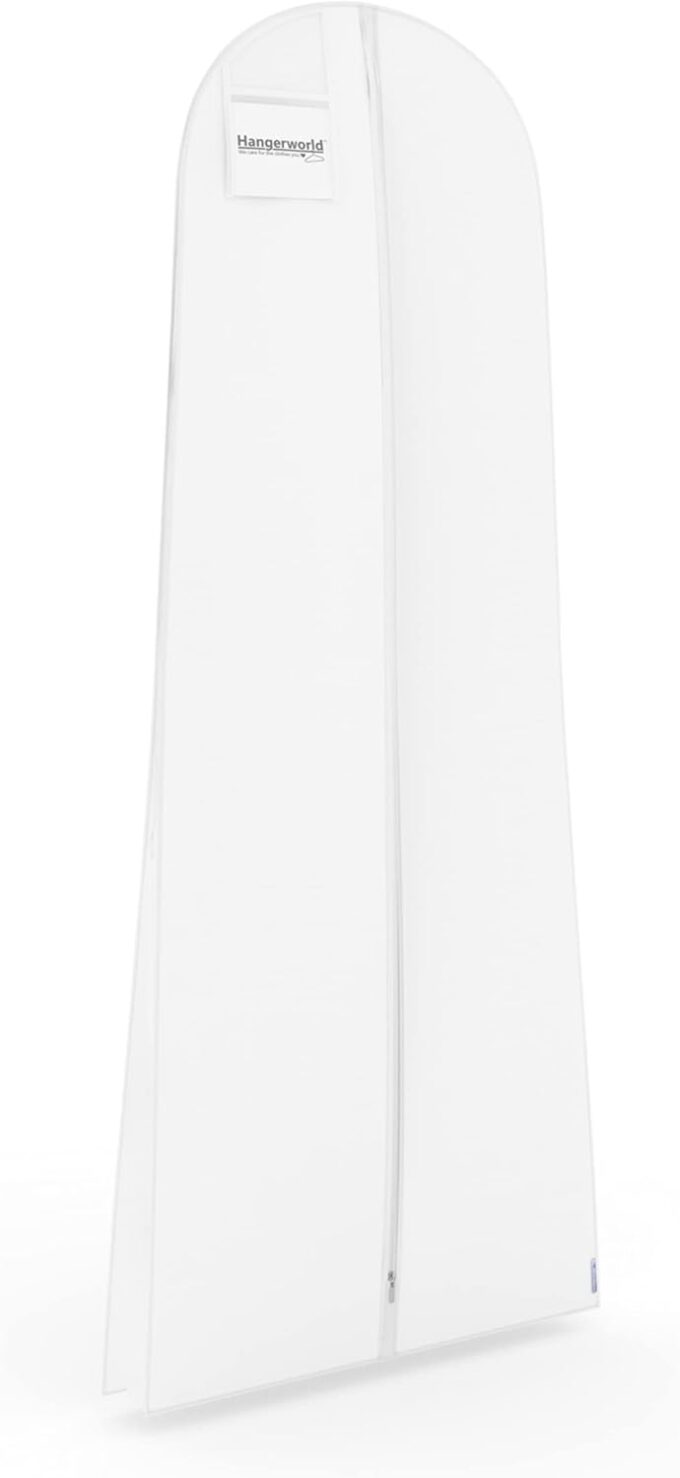 Atmungsaktiver Kleidersack für Hochzeitskleider - Weiß - 183 cm - Hangerworld – Bild 2