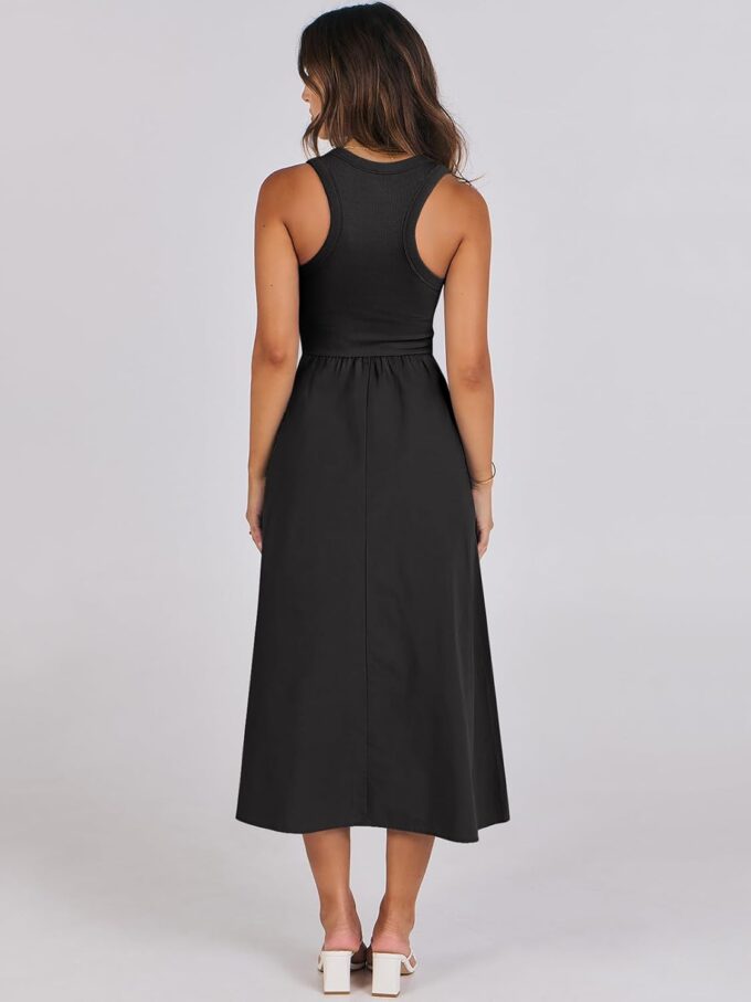 ANRABESS Womens 2025 Summer Casual Maxi Dress A line Tiered Flowy Short Sleeve Crewneck T Shirt Beach Travel Long Dresses – Bild 4