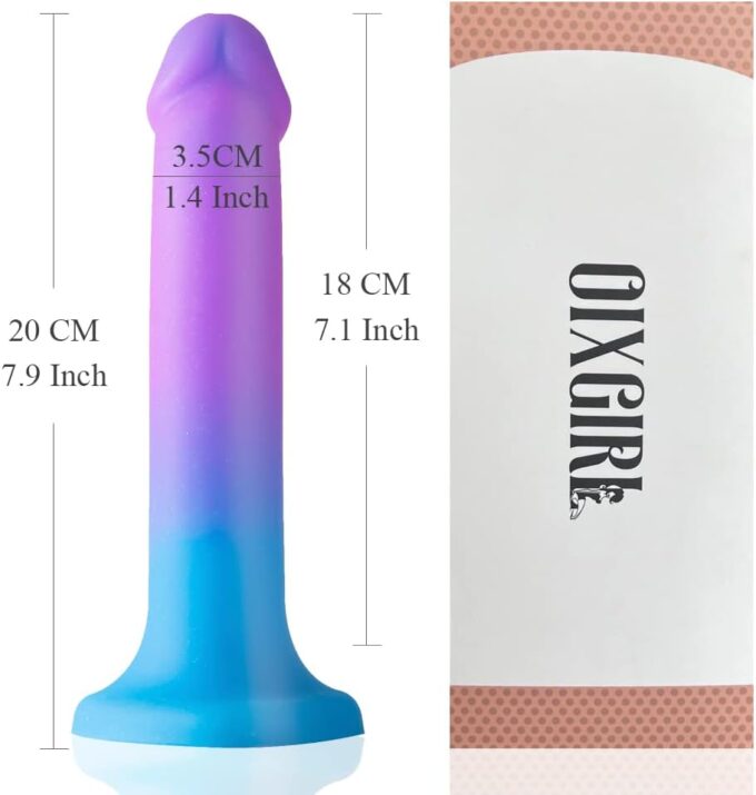20CM Realistische Dildo aus Flüssigsilikon, Penis mit starkem Saugnapf für Vaginal und Anal Sex, Sexspielzeug für G-Punkt und Prostata-Orgasmus,Analdildos kompatibel mit Umschnallgurt – Bild 2