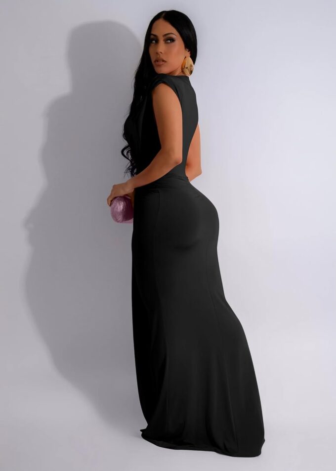 Memoriesea Women's Elegant Sleeveless Deep V Neck Bodycon Party Evening Gown Maxi Dress – Bild 3
