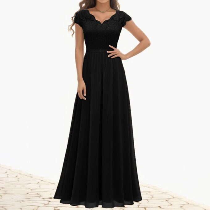 Abendkleid Abendkleider Ballkleider Damen Lang Abendkleider V-Ausschnitt Hochzeit Brautjungfernkleider Elegant Für Hochzeit Festliche Kleider Für Hochzeit – Bild 2