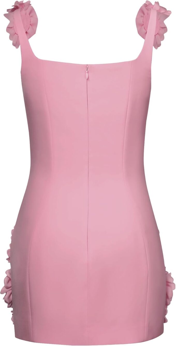 JW PEI Women's Elaina Pink Rosette Applique Mini Dress – Bild 4