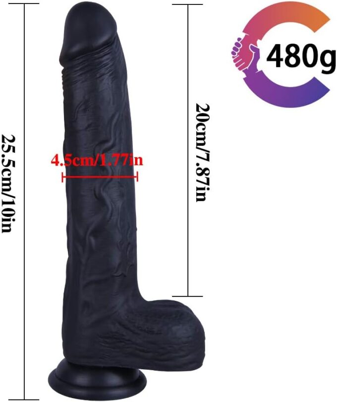 Realistischer Dildo 25,5 CM Riesiger Körpersicheres Material penis dildoMit Starkem Saugnapf XXL-Sexspielzeug Analdildo Perfekt Echte Adern Und Erhabene Hoden – Bild 2
