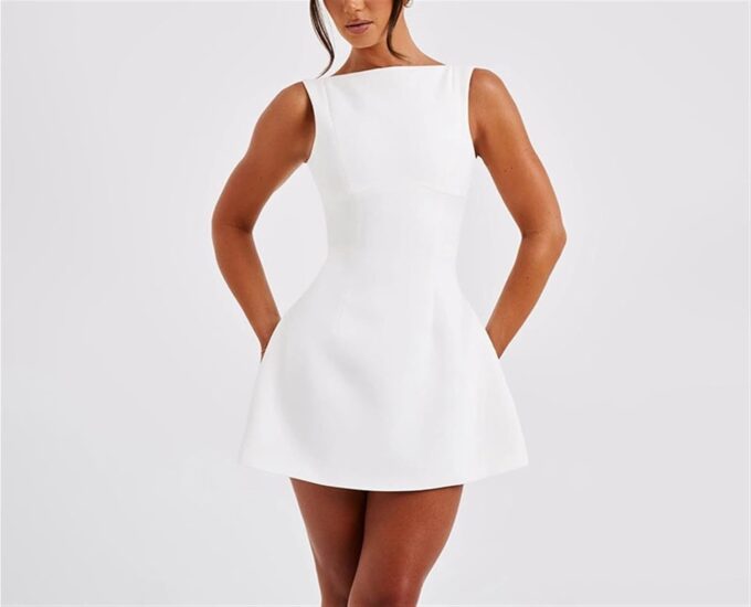 BNGD Women's Backless Vest Basic Dress Sexy Slim Short Dress Sleeveless Open Back Mini Dresses – Bild 6