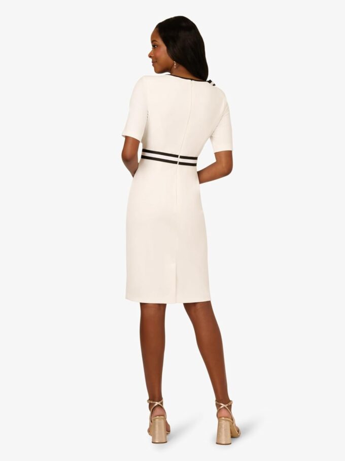 Adrianna Papell Women's Crepe Ribbon Short Dress – Bild 4
