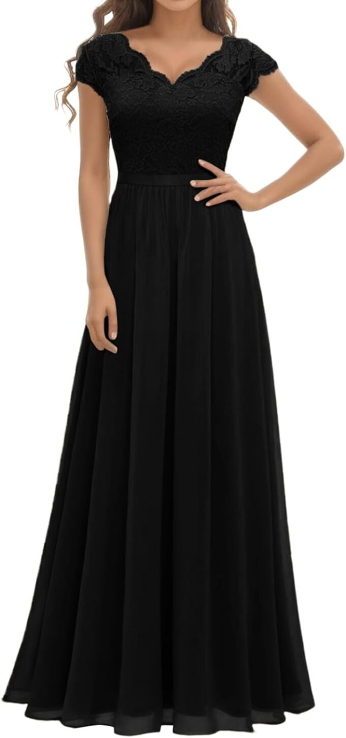 Abendkleid Abendkleider Ballkleider Damen Lang Abendkleider V-Ausschnitt Hochzeit Brautjungfernkleider Elegant Für Hochzeit Festliche Kleider Für Hochzeit