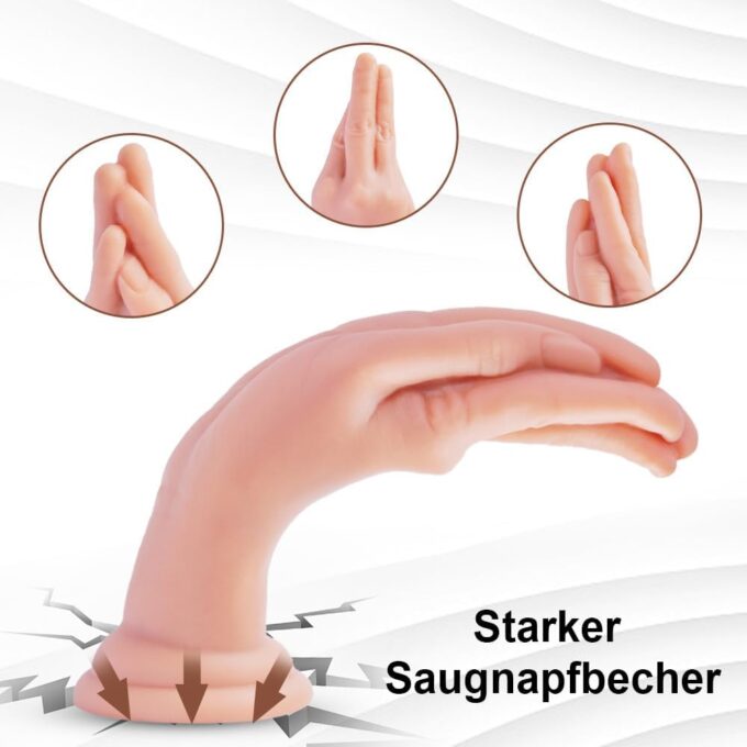 Realistischer Handdildo 24,5 cm großer flüssigem Silikon-Fisting-Dildo mit leistungsstarkem Saugnapf Monsterfetter Faustdildo für vaginale und anale Sexspielzeug für weibliches Vergnügen – Bild 3
