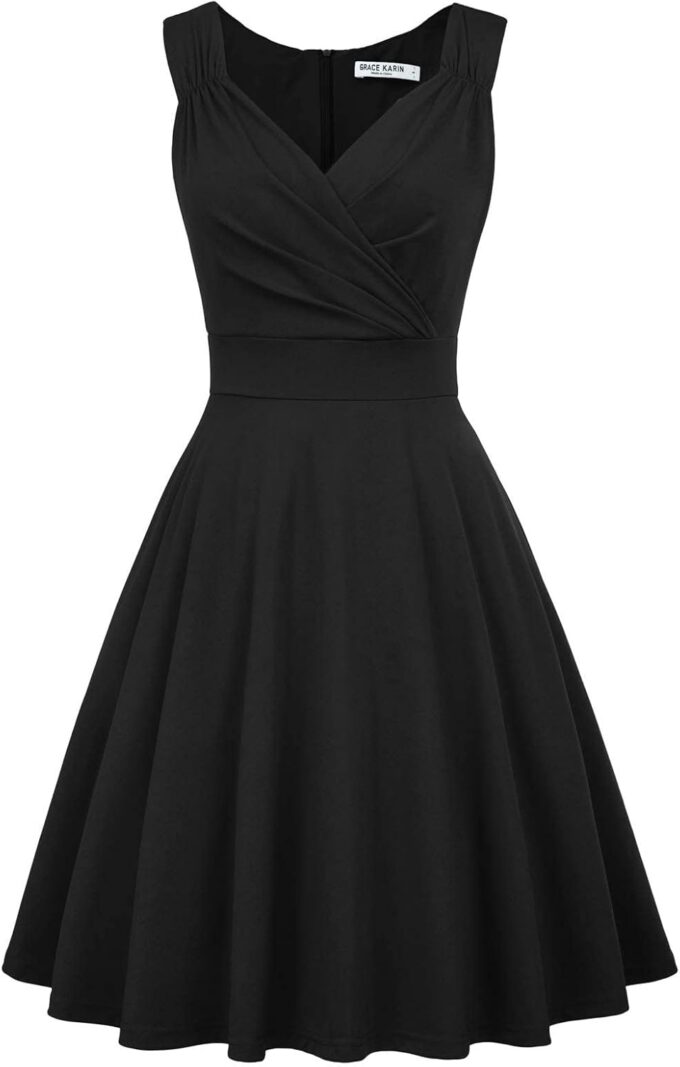 GRACE KARIN Women's Sleeveless Wrap V-Neck A-line Bridesmaid Cocktail Party Dress – Bild 4