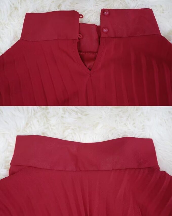 Women’s Casual Cape Sleeve Pleated Split Short Dress Loose Fit Cocktail Party Flowy Dress – Bild 6