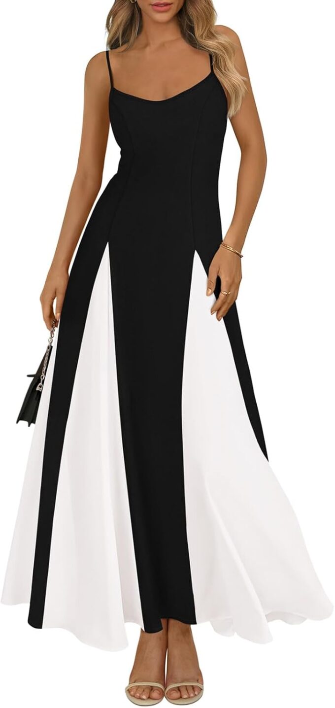 PRETTYGARDEN Spaghetti Strap Backless Summer Dresses for Women 2025 Flowy Maxi Dresses Sleeveless Wedding Guest Dress