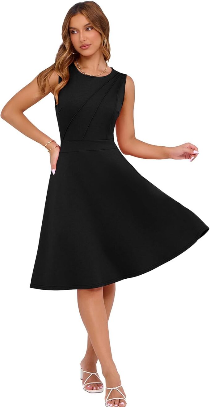 Sureple Sommer-Cocktailkleid für Damen, ärmellos, lässig, enganliegend, für Strand, Swing, A-Linie, Sommerkleid – Bild 6