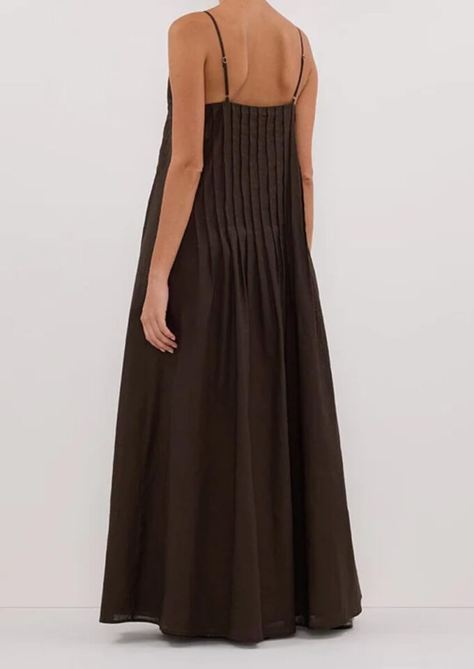 Summer Spaghetti Strap Tuck Maxi Dresses for Women 2025 Vacation V Neck Sleeveless Beach Long Boho Sundress – Bild 3