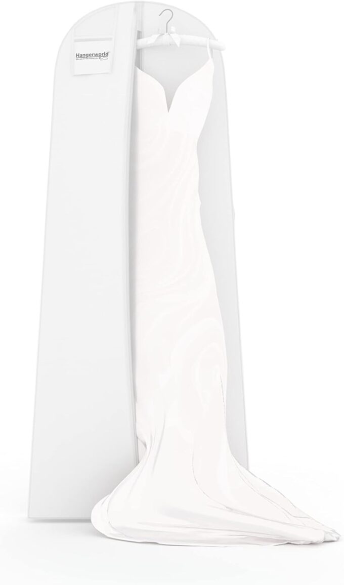 Atmungsaktiver Kleidersack für Hochzeitskleider - Weiß - 183 cm - Hangerworld