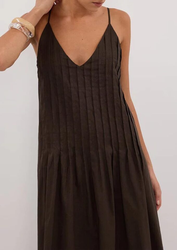 Summer Spaghetti Strap Tuck Maxi Dresses for Women 2025 Vacation V Neck Sleeveless Beach Long Boho Sundress – Bild 2