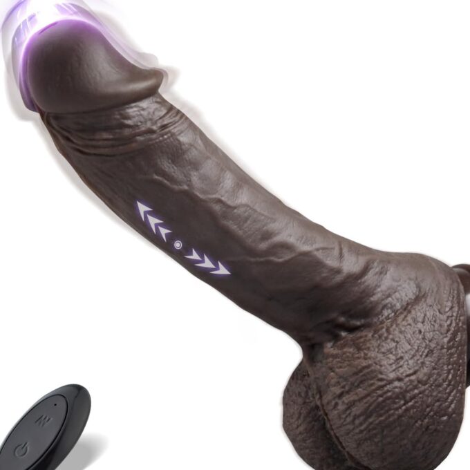 24cm Realistischer black Dildo Vibrator für Frauen mit 3 Stoßfunktion und 9 Vibrationsmodi BBC Dildo Sex Spielzeug für die Frau Männer Anal Dildos G-Punkt Vibratoren mit Saugnapf XXL Big Sexspielzeug