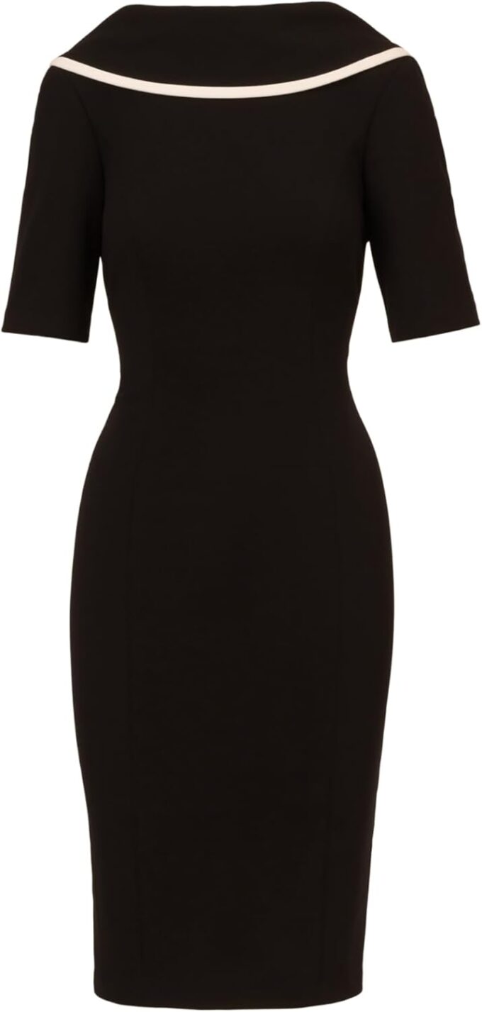 Adrianna Papell Damen Roll Neck Sheath with V Back Kleid – Bild 5