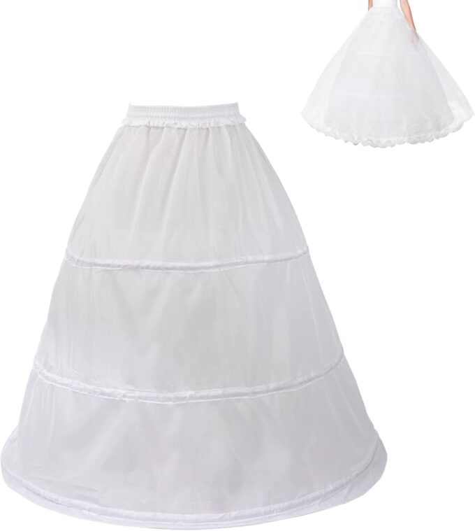 Petticoat Unterrock, Krinoline , Kleid, 3 Ring Verstellbarer Petticoat, Unterrock Damen Reifrock, Brautkleider Petticoat, für Brautkleider Abschlussball