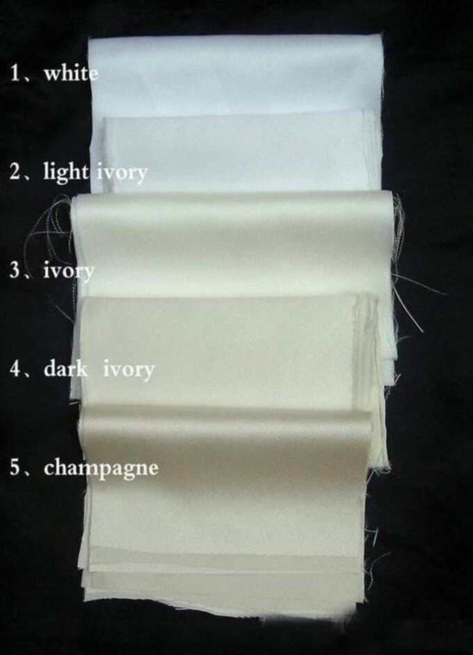 Hochzeitskleid, langärmelig, A-Linie, Satin-Brautkleid mit Schleppe, weiß/elfenbeinfarbene Spitzenapplikationen, Brautkleider, Weiß, 42 – Bild 5