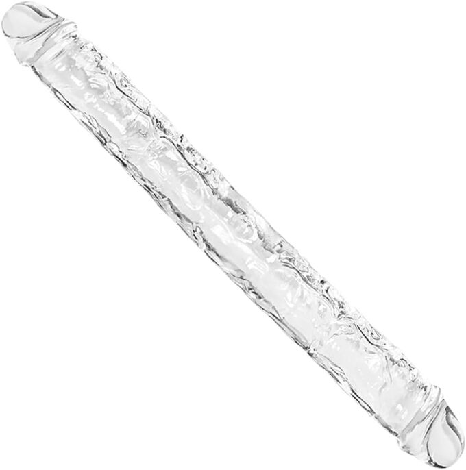 34cm doppeldildo realistischer Dildo flexibler klarer Gelee-Dildos langer Dong für doppelseitige lesbische Anal/G-Punkt-Stimulator Sexspielzeug für Frauen Männer Paare