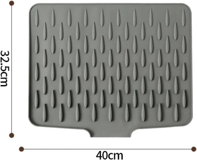 Silikon-Abtropfmatte, Arbeitsplattenschutz mit effektiver Wasserumleitung und rutschfestem Design – Bild 3