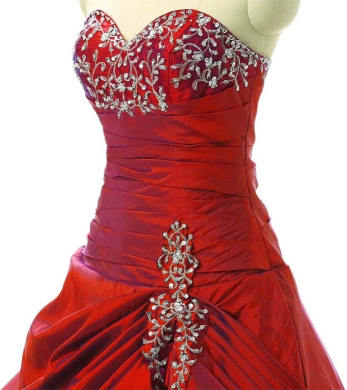 Zorayi Damen Trägerlos Trägerlos Langee TAFT Abschlussball Kleid Ballkleid Promkleider – Bild 3