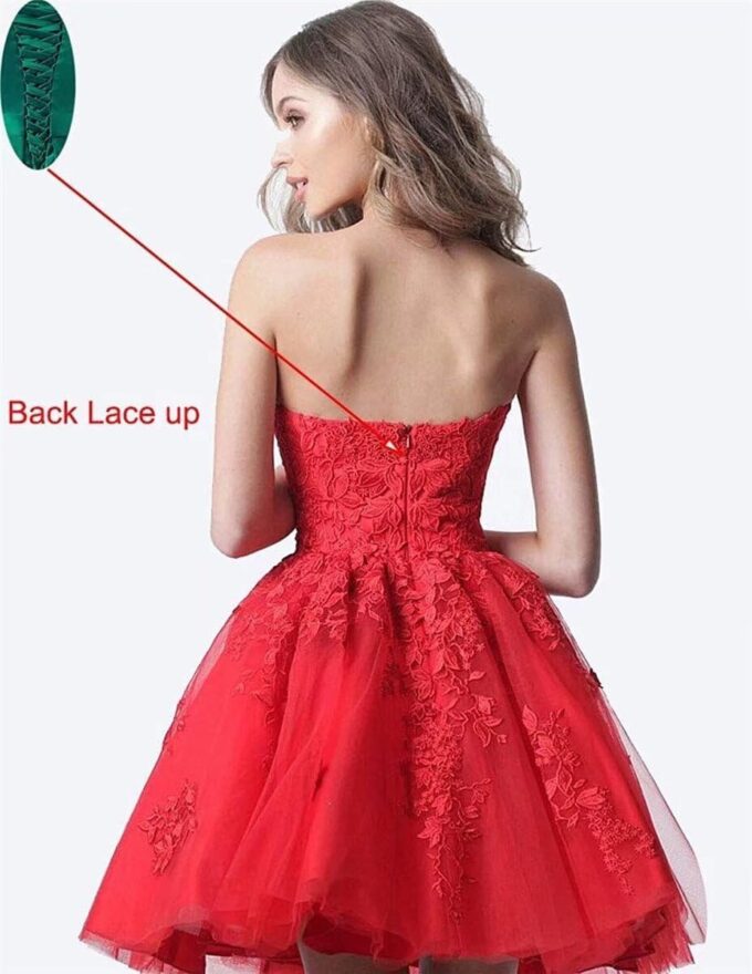 Lace Homecoming Dresses Short A Line Strapless Formal Cocktail Party Gowns – Bild 2
