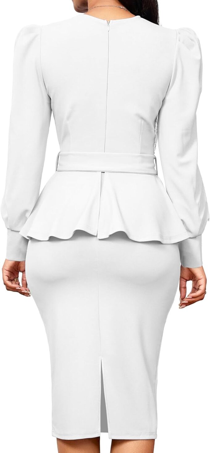 IbuduSexy Church Dresses for Women Elegant Sexy Business Outfits for Women Solid Color Pencil Dress for Women – Bild 2