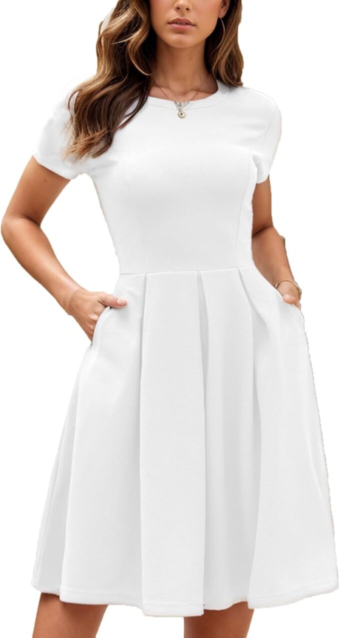 oxiuly Summer Dresses for Women 2024 Party Church Bridesmaid Graduation Dress with Pockets S253