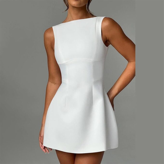 BNGD Women's Backless Vest Basic Dress Sexy Slim Short Dress Sleeveless Open Back Mini Dresses – Bild 4