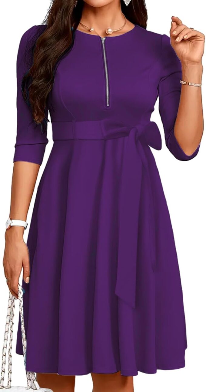 Casual Dress for Women Sexy A Line Flowy Dresses Long Midi Dress – Bild 3