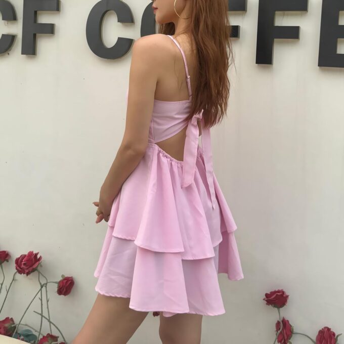 BNGD Women's Backless Bow Tie Short Dress 2025 Summer Models Sexy Halter Dresses Homecoming Dresses – Bild 4