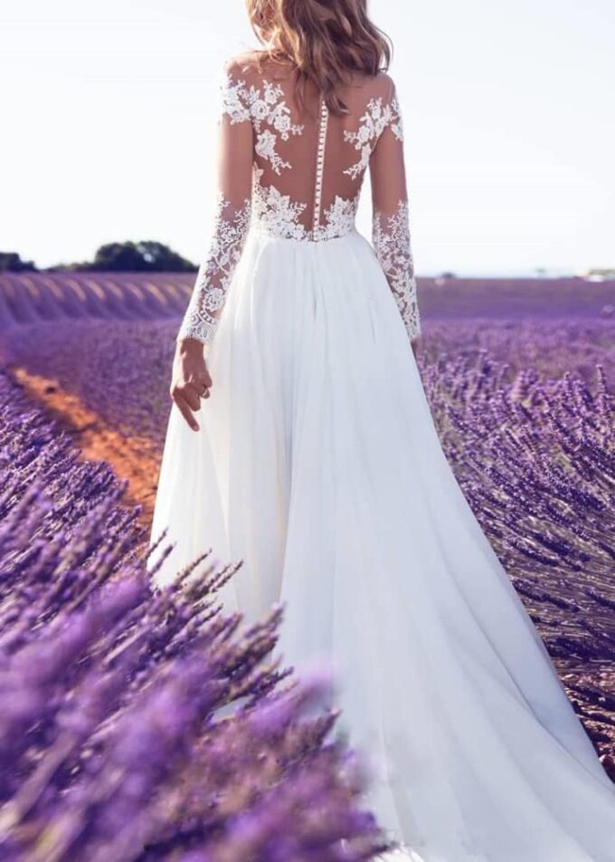 Onsoyours Damen Hochzeitskleid Einfarbig Kleider Ärmellos V-Ausschnitt Abendkleid Brautjungfernkleider Spitze Sexy Schlitz Maxikleid Freizeit Langes Kleid – Bild 2