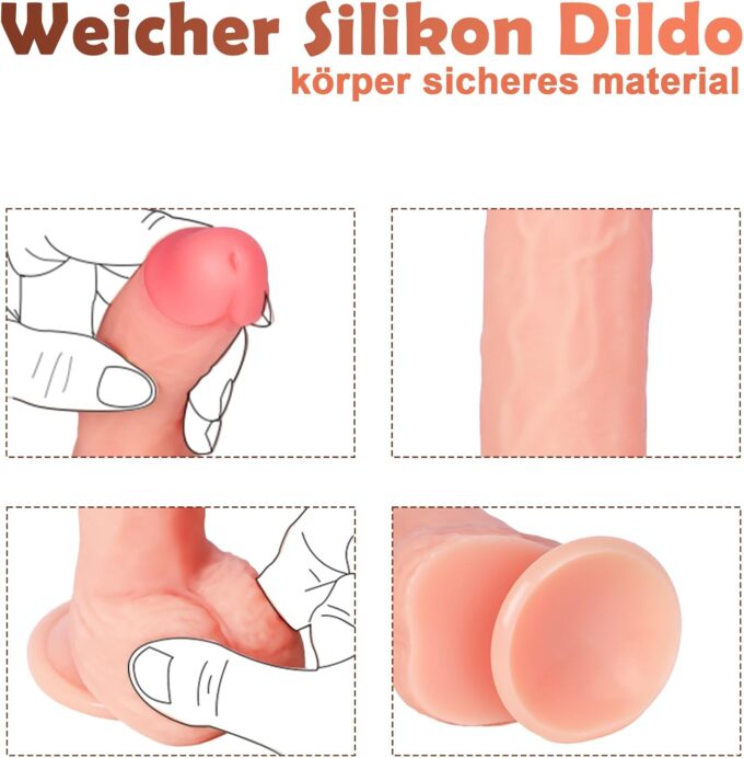 16.5cm Realistischer Penis Anal Dildo, Weiche Mini Silikon Dildo mit Starkem Saugnapf, natur didloschwanz für frauen, G-Punkt Stimulator Sexspielzeug analdilos für Anfänger Paare Männer – Bild 3