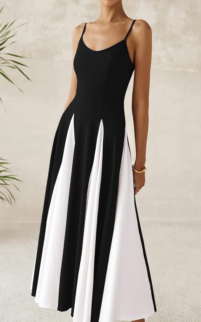 PRETTYGARDEN Spaghetti Strap Backless Summer Dresses for Women 2025 Flowy Maxi Dresses Sleeveless Wedding Guest Dress – Bild 6
