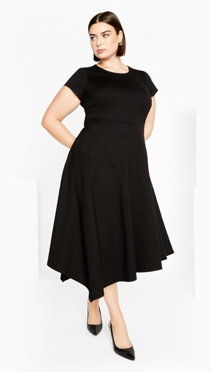 City Chic Damen Citychic Plus Size Dress Ponte Flare Kleid – Bild 3