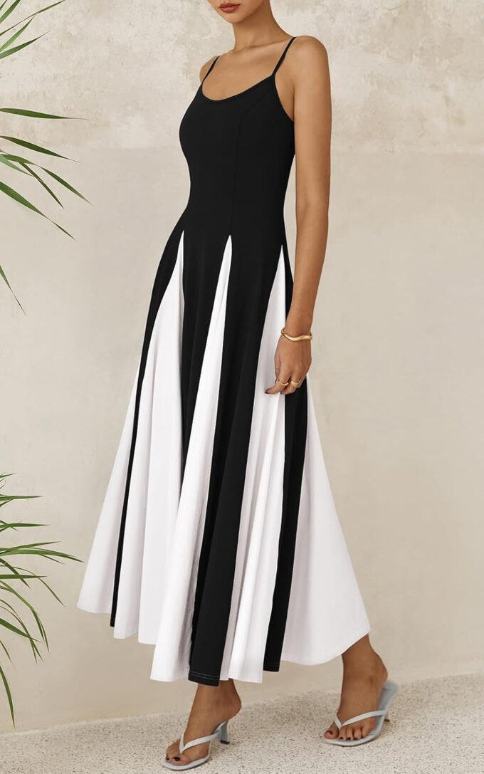 PRETTYGARDEN Spaghetti Strap Backless Summer Dresses for Women 2025 Flowy Maxi Dresses Sleeveless Wedding Guest Dress – Bild 4