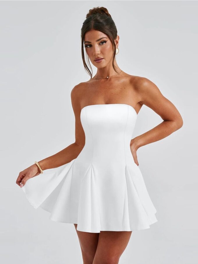 DAAWENXI Women's Sexy Summer Strapless Mini Dress Homecoming Off Shoulder Sleeveless Party Club Short Dresses – Bild 6