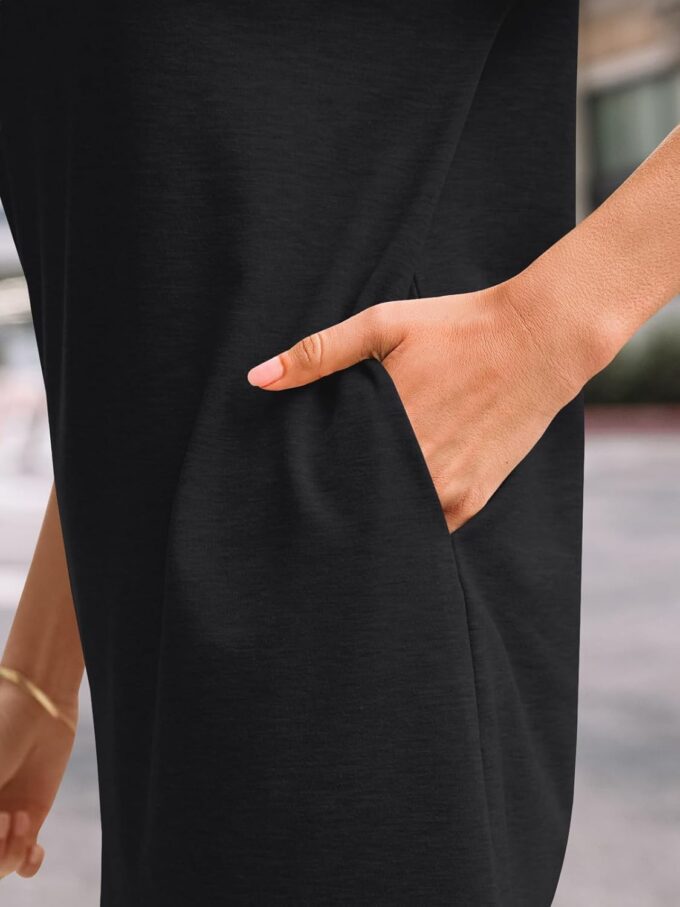 LILLUSORY Womens Summer Casual Short Sleeve T Shirt Dress 2025 Spring Vacation Beach Mini Sundress Loose Clothes with Pockets – Bild 5