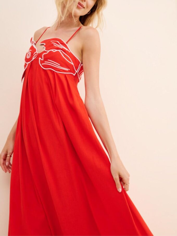 Womens Koi Fish Long Strap Dress 3D Fish High Waist Maxi Cami Dress – Bild 3