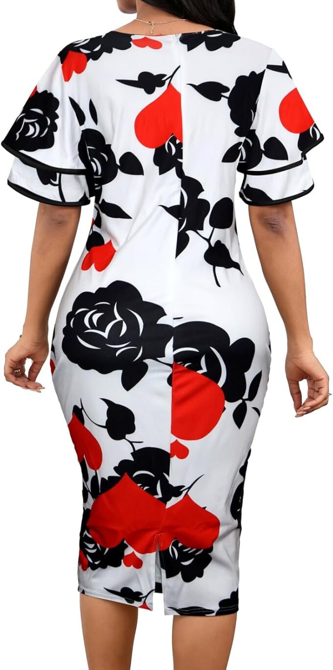 VisiChenup Durchsichtiges Kleid für Frauen, sexy elegante Netzärmel, Bleistiftkleider für Party, Clubwear – Bild 2