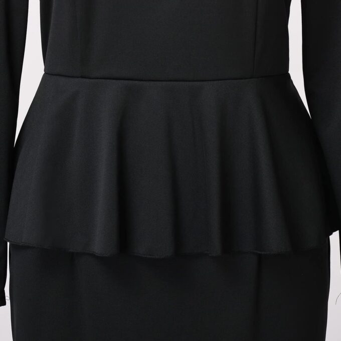 FAD-4U Church Clergy Kleid für Damen Rüschen Slim Bleistiftkleid mit Schlaufenkragen – Bild 4