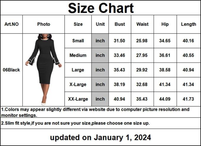 Classic Church Dress for Women Bell Long Sleeve Vintage Wear to Work Cocktail Business Split Pencil Sheath Dresses – Bild 4