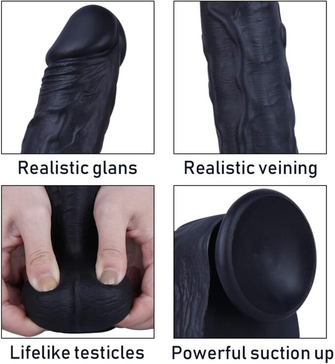 Realistischer Dildo 25,5 CM Riesiger Körpersicheres Material penis dildoMit Starkem Saugnapf XXL-Sexspielzeug Analdildo Perfekt Echte Adern Und Erhabene Hoden – Bild 3