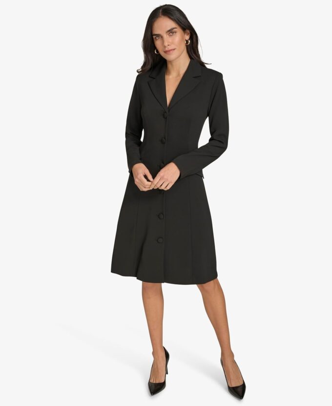 Calvin Klein Damen Pocket Career Jacket Dress Kleid, Schwarz, 38