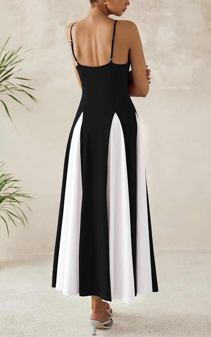 PRETTYGARDEN Spaghetti Strap Backless Summer Dresses for Women 2025 Flowy Maxi Dresses Sleeveless Wedding Guest Dress – Bild 5