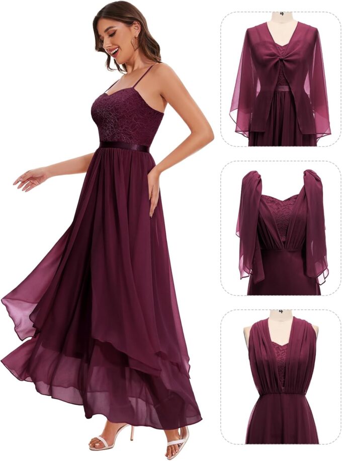 Homrain Cocktailkleider für Damen Abendkleider Ballkleid Fürmal Cabrio Schwarzes Brautsmaid Kleid