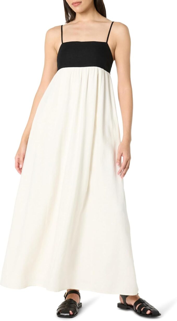 The Drop Women's Colorblock Strappy Maxi Dress